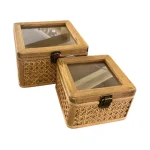 Juego caja rectangular Rattan