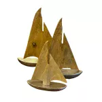 Juego de  3 Veleros de Madera