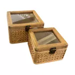 Juego caja rectangular Rattan