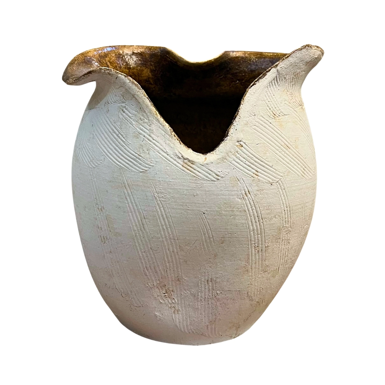 Jarrón de cerámica blanca