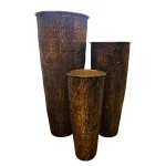 Juego de 3 Floreros Cilíndricos de Latón