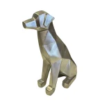Perro Geométrico Hoja Plata