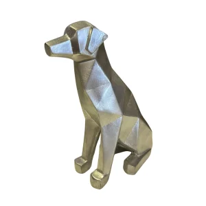 Perro Geométrico Hoja Plata