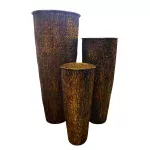 Juego de 3 Floreros Cilíndricos de Latón