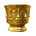 Maceta Rostro Hoja Oro