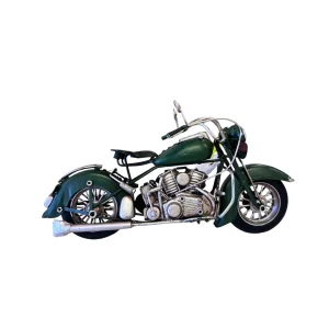 Moto Clásica Metálica Verde