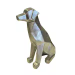 Perro Geométrico Hoja Plata