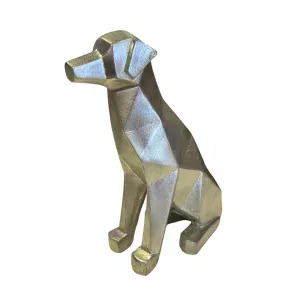 Perro Geométrico Hoja Plata