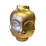 Florero Rostro Hoja Oro